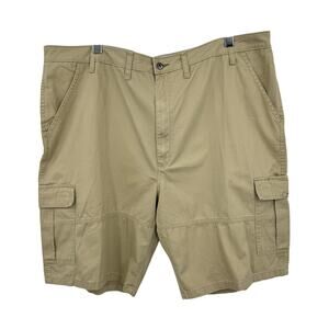 Wrangler cargo shorts men's size 46 relaxed fit tech pocket khaki tan NEW
